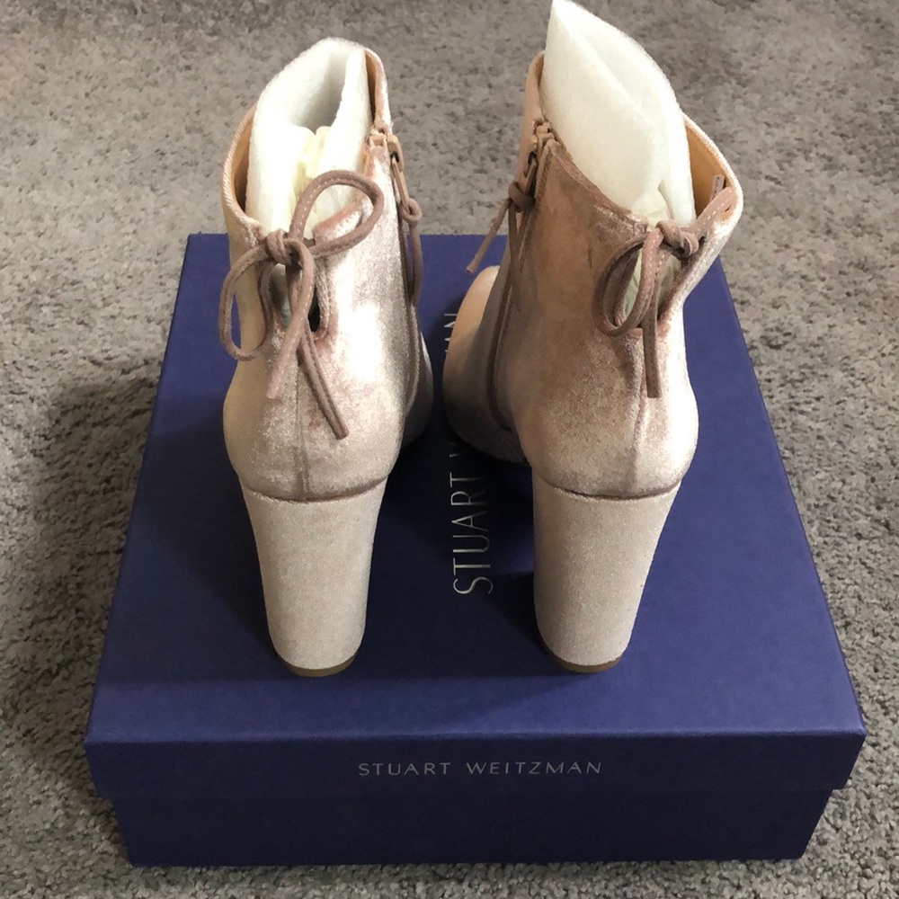 💫 HP💫Stuart Weitzman velvet block heel booties - Picture 5 of 8